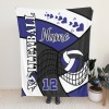 Volleyball Blue Black White Flannel Blanket