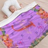 Custom Purple Baby Blanket with Floral Personalized Text - Soft and Stylish Minky Blanket