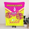Yellow Rose Red Cheer Cheerleader Flannel Blanket