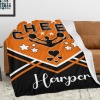 Cheerleaders Orange Cheer Flannel Blanket
