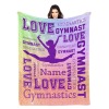 Gymnast Purple Flannel Blanket