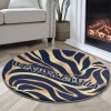 Zebra Stripe Yellow Round Floor Mat