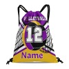 Purple Gold Black Volleyball Drawstring Backpack