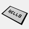 Hello Trendy Faux Tile Black & White Thick Border Doormat Drainage pad