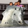 Watercolor Horse Flannel Blanket