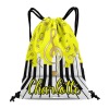 Yellow Music Notes Piano Key Drawstring Backpack