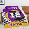Purple Yellow Black Volleyball Flannel Blanket
