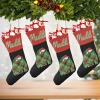 Red Green Plaid Bear Christmas Stocking