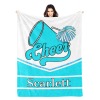 Sky Blue Cheer Cheerleader Flannel Blanket