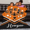 Cheerleaders Orange Cheer Flannel Blanket