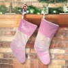 Pink Print Christmas Stocking