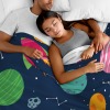 Kids Outer Space Rockets Planets Constellations Fleece Blanket Throw Blanket