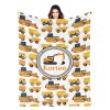 Yellow Orange Construction Truck Flannel Blanket