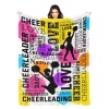 Black Cheerleader Cheer Flannel Blanket