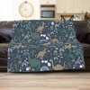 Rustic Dinosaur Forest Prehistoric Personalized Fleece Blanket Throw Blanket