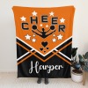 Cheerleaders Orange Cheer Flannel Blanket