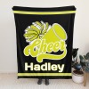 Yellow Cheers Cheerleader Flannel Blanket