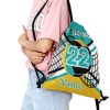 Turquoise Gold Volleyball Drawstring Backpack