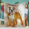 Bulldog Art English Bulldog Lovers Fleece Blanket Throw Blanket