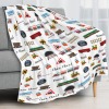 Train Pattern Little Boy First Name Choo Choo Kids Fleece Blanket Throw Blanket