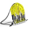 Yellow Music Notes Piano Key Drawstring Backpack