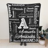 L-004-Text Black Blanket