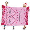 B-320-Text Couple Pink Blanket