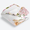 Girly Boho Woodland Pink Floral Deer Bunny Nursery Baby Blanket
