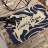 Zebra Stripe Yellow Rectangular Floor Mat