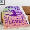 Gymnast Purple Flannel Blanket