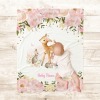 Girly Boho Woodland Pink Floral Deer Bunny Nursery Baby Blanket