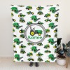 Green Tractor Truck Flannel Blanket