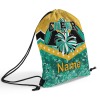 Light Green Gold Cheer Cheerleader Drawstring Backpack