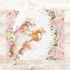 Girly Boho Woodland Pink Floral Deer Bunny Nursery Baby Blanket