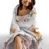 Girly Boho Woodland Pink Floral Deer Bunny Nursery Baby Blanket