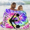 Cheerleader Girl Tie Dye Flannel Blanket