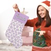 Purple Cow Print Christmas Stocking
