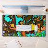 Fun Gamer Modern Abstract Distressed Colorful Desk Mat Desk Mat