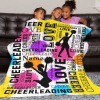 Black Cheerleader Cheer Flannel Blanket