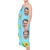 Unique Avocado Personalized Bathrobe with Human Head Design Bath Wrap Towels for Women
