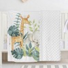 Palm Leaves Safari Animals Minky Blanket