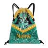 Light Green Gold Cheer Cheerleader Drawstring Backpack