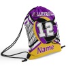Purple Gold Black Volleyball Drawstring Backpack