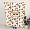 Orange Yellow Construction Truck Flannel Blanket