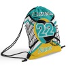 Turquoise Gold Volleyball Drawstring Backpack