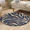 Zebra Stripe Yellow Round Floor Mat