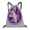 Girl Cheerleaders Silver Print Drawstring Backpack