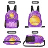 Softball Purple Print Drawstring Backpack