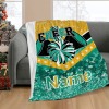 Light Green Gold Cheer Cheerleader Thickened Flannel Blanket