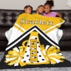 Cheerleader Cheer Yellow Black White Flannel Blanket